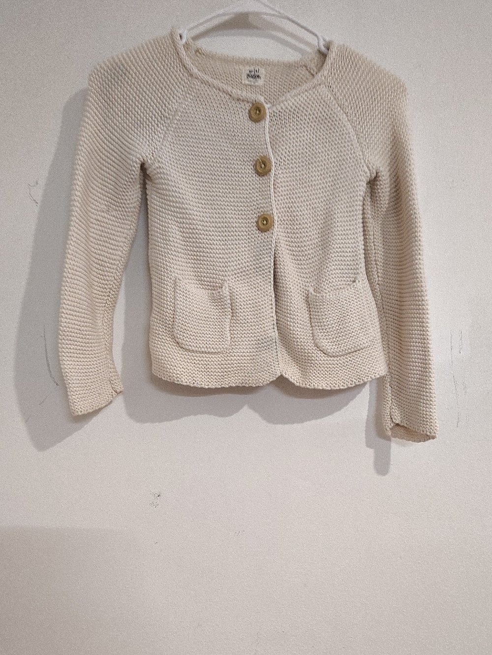 Boden Cream Knit Button-Front Cardigan